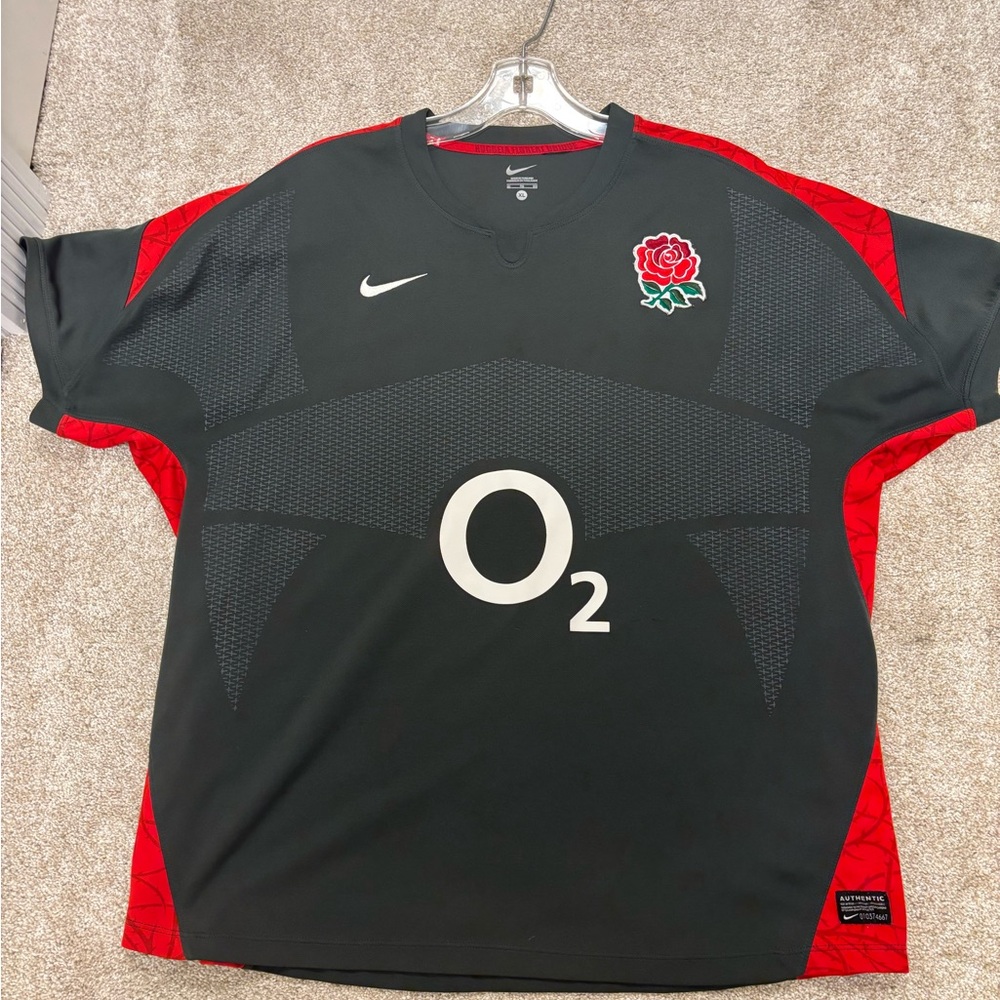 MEN'S NIKE RUGBY UNION ENGLAND 2009/2010 AWAY SHIRT JERSEY MAILLOT GRAY SIZE XL